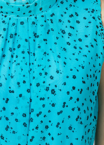 Бирюзовое кэжуал платье No Brand с абстрактным узором