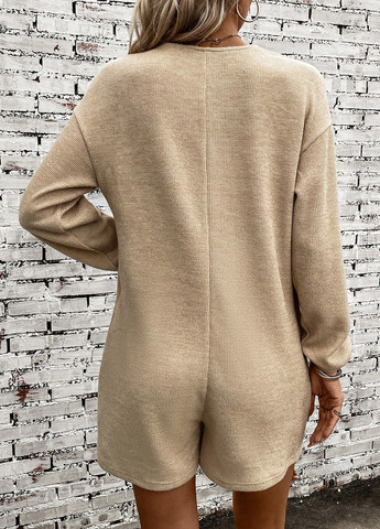 Комбінезон SHEIN комбінезон-шорти меланж бежевий кежуал поліестер