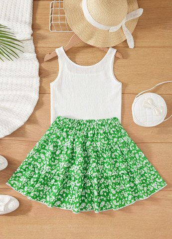 Комбінований літній костюм (майка, спідниця) SHEIN