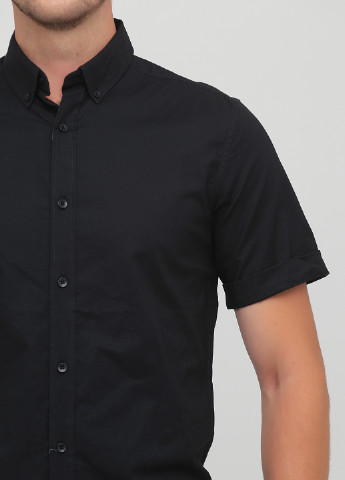 Черная кэжуал рубашка однотонная Primark