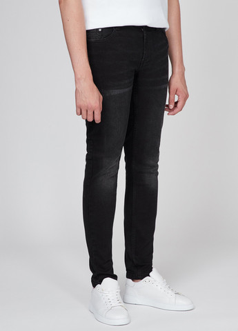 Черные демисезонные слим джинсы Denim Project
