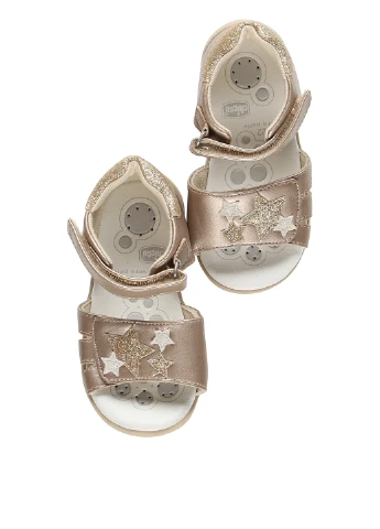 Золотые босоножки Chicco с аппликацией