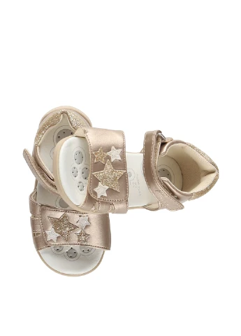 Золотые босоножки Chicco с аппликацией