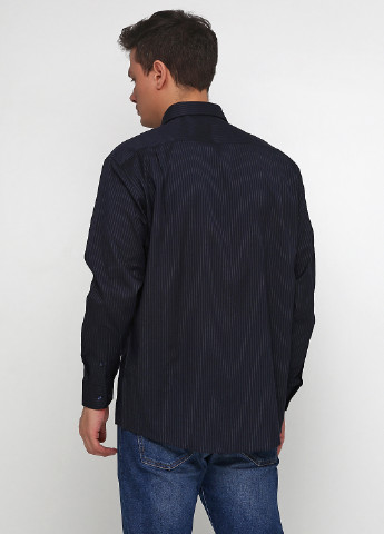 Темно-синяя кэжуал рубашка в полоску Casa Moda с длинным рукавом