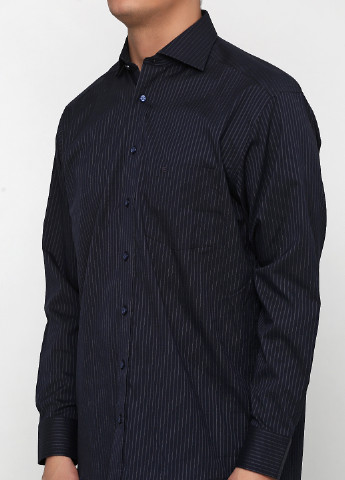 Темно-синяя кэжуал рубашка в полоску Casa Moda с длинным рукавом