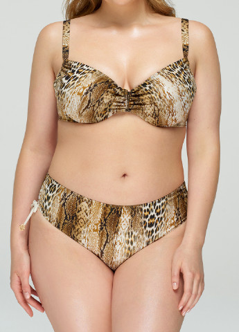 Коричневые купальные трусики-плавки змеиный Marc & André