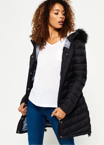 Черный демисезонный Пуховик Superdry