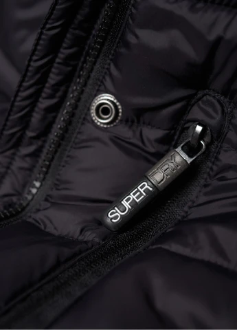 Черный демисезонный Пуховик Superdry