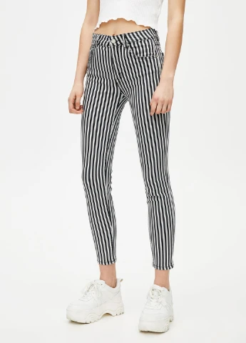 Штани демісезон,чорний в білу смужку, Pull & Bear (255192985)