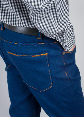 Темно-синие демисезонные со средней талией джинсы Time of Style