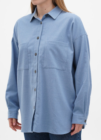 Темно-голубой кэжуал рубашка однотонная S.Oliver