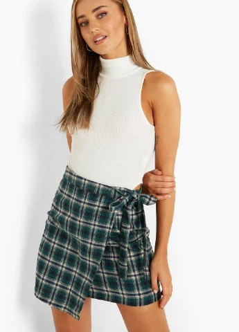 Разноцветная в клетку юбка Boohoo