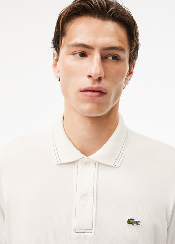 Белая футболка-поло для мужчин Lacoste однотонная