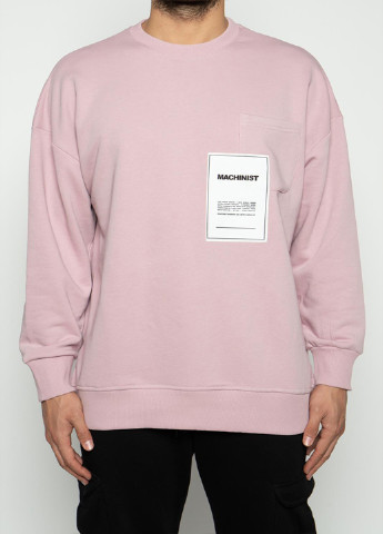 Свитшот Machinist - Прямой крой логотип розовый кэжуал трикотаж, хлопок - (208212577)