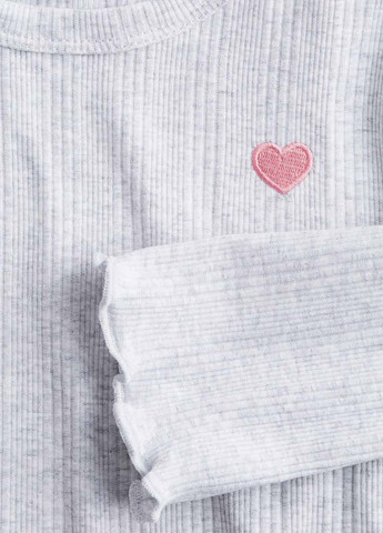 Светло-серый демисезонный кэжуал лонгслив H&M меланж