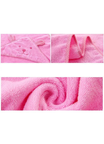 Unbranded полотенце с капюшоном детское банное плед уголок конверт для купания 90х90 см (473203-prob) розовое однотонный розовый производство -