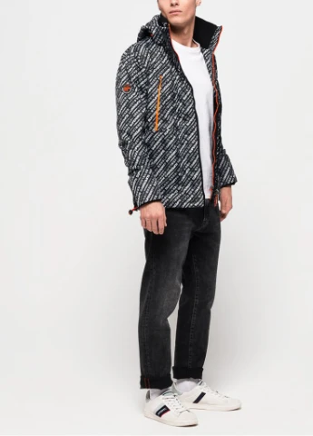 Черно-белая демисезонная куртка Superdry