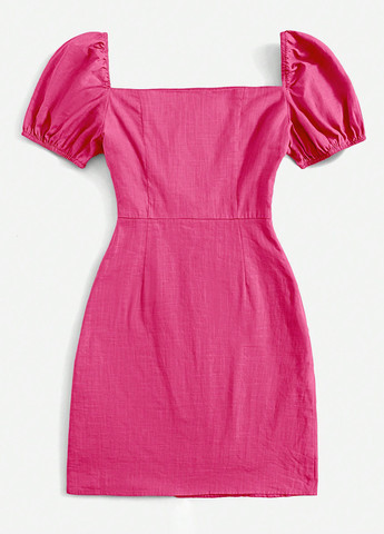 Розовое кэжуал платье SHEIN однотонное