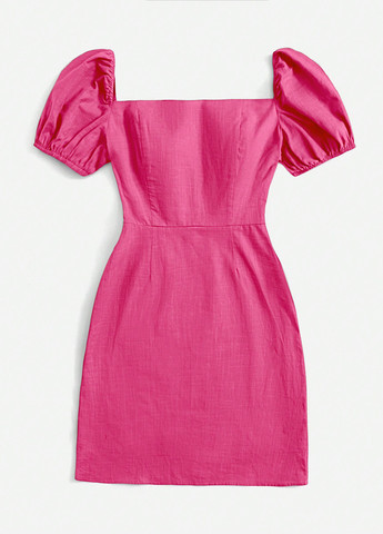 Розовое кэжуал платье SHEIN однотонное