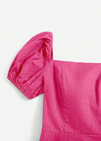 Розовое кэжуал платье SHEIN однотонное