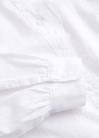 Белая кэжуал рубашка однотонная H&M