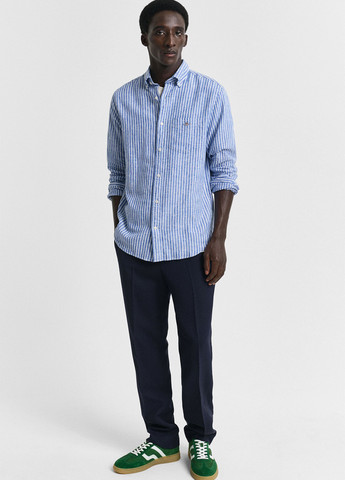 Голубой кэжуал рубашка в полоску Gant