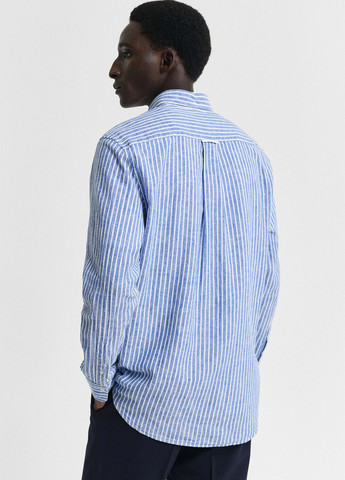 Голубой кэжуал рубашка в полоску Gant