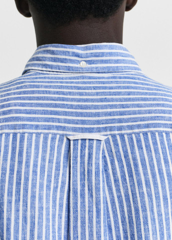 Голубой кэжуал рубашка в полоску Gant