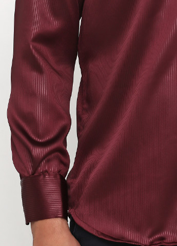 Бордовая кэжуал рубашка в полоску IKS с длинным рукавом