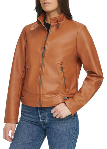 Коричневая демисезонная куртка косуха Levi's