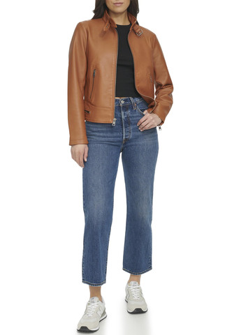 Коричневая демисезонная куртка косуха Levi's