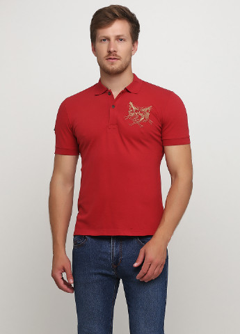 Красная мужская футболка поло Richmond с логотипом