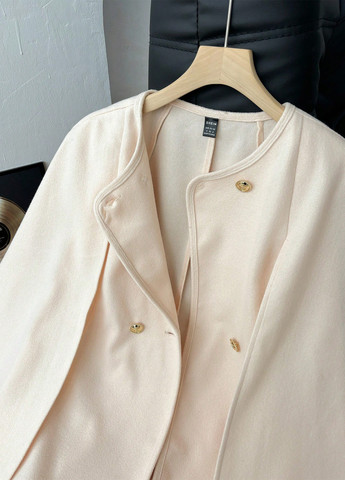 Кремовое демисезонное Пальто кейп SHEIN