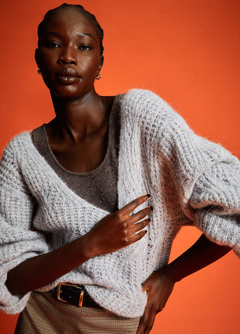 Светло-серый зимний пуловер пуловер H&M