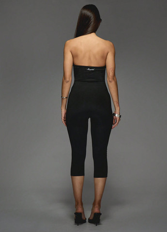 Комбинезон SHEIN комбинезон-брюки однотонный чёрный кэжуал полиамид, трикотаж