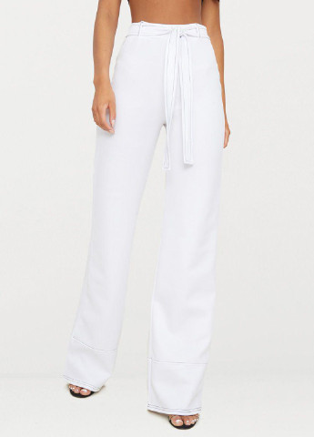 Белые демисезонные брюки PrettyLittleThing