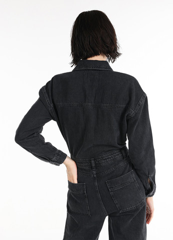 Комбінезон Colin's комбінезон-брюки однотонний чорний джинсовий бавовна