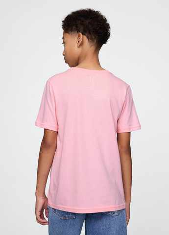 Светло-розовая летняя футболка Gap