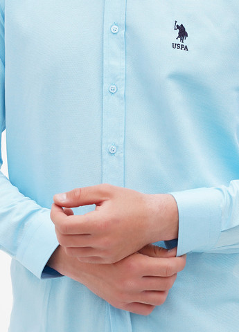 Мятная кэжуал рубашка однотонная U.S. Polo Assn.