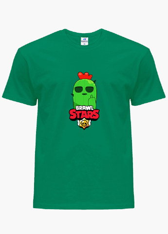 Зеленая демисезонная футболка детская спайк бравл старс (spike brawl stars)(9224-1013) MobiPrint