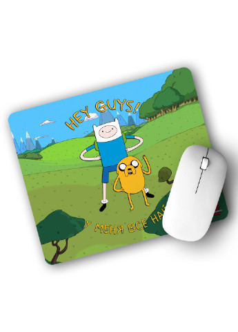 Килимок для мишки Фінн і Джейк пес Час Пригод (Adventure Time) (25108-1579) 29х21 см MobiPrint (224437221)