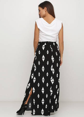 Черно-белая кэжуал юбка H&M а-силуэта (трапеция)