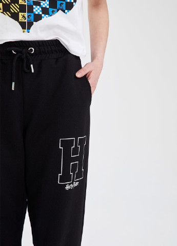 Черные спортивные демисезонные джоггеры, укороченные брюки DeFacto