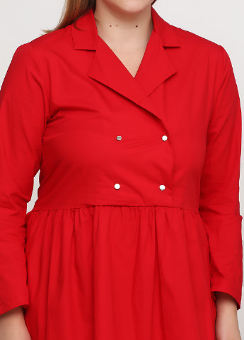 Красное кэжуал платье оверсайз Stella Milani однотонное