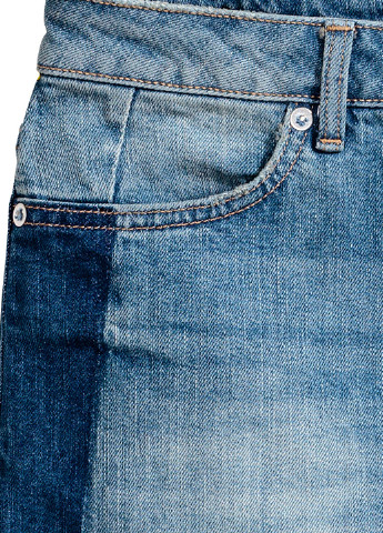 Синяя джинсовая однотонная юбка H&M мини