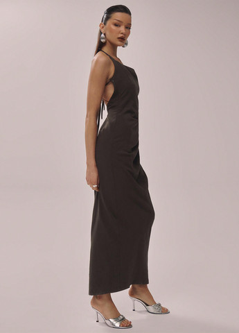 Коричнева кежуал сукня з відкритою спиною SHEIN однотонна