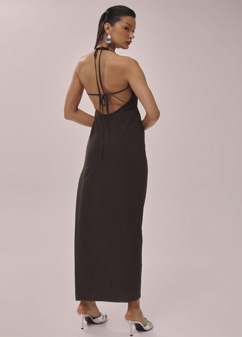 Коричнева кежуал сукня з відкритою спиною SHEIN однотонна