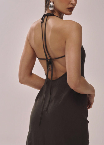 Коричнева кежуал сукня з відкритою спиною SHEIN однотонна