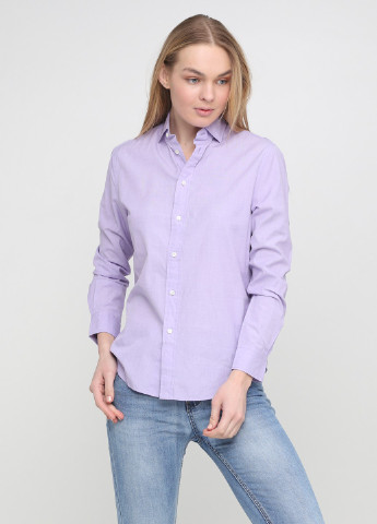Светло-фиолетовая кэжуал рубашка однотонная Ralph Lauren