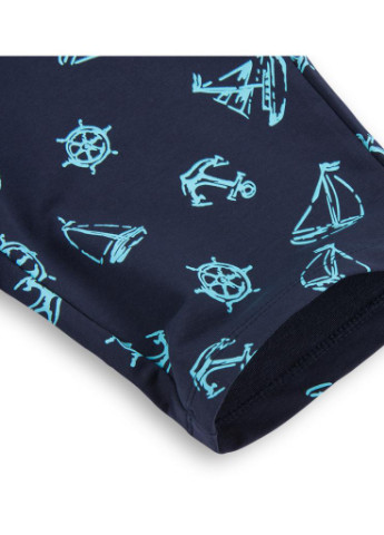 Синій літній костюм десткий e & h з корабликами "i'm the captain" (8306-104b-blue) E&H